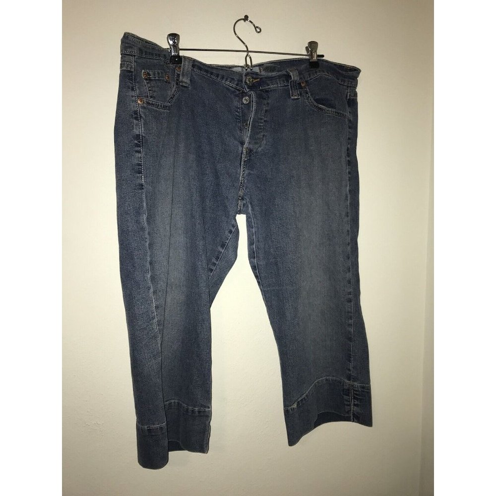 Levis Capri Jean women 15 40x20 Blue Denim Slouch Stretch Button Fly